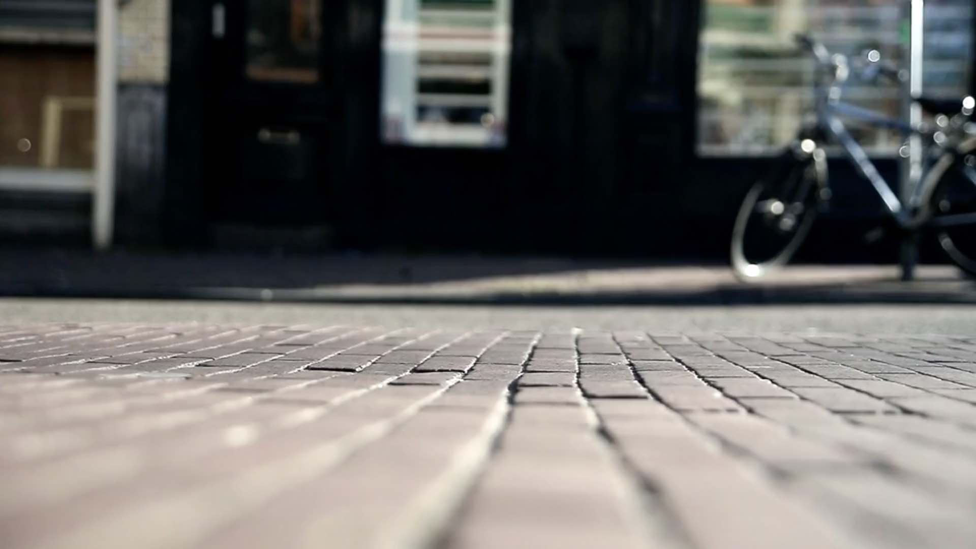 street level view of a paved pedestrian area