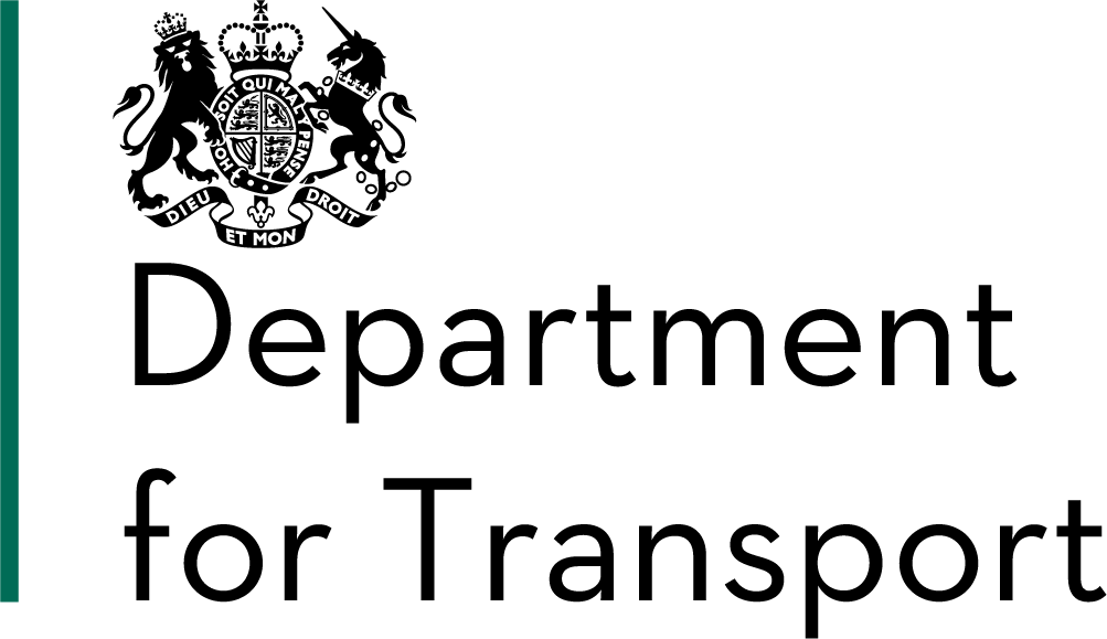 Black text on grey background reads: Department for Transport