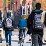 Active travel, people cycling and walking image