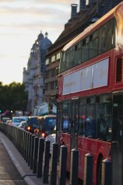 London bus in traffic jam image