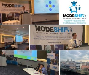 Collage of speakers presenting at the Modeshift TravelWise and STARS Business Conference 2023