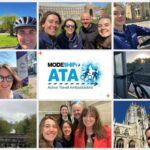 Collage of ATA team photos delivering events and active travelling image