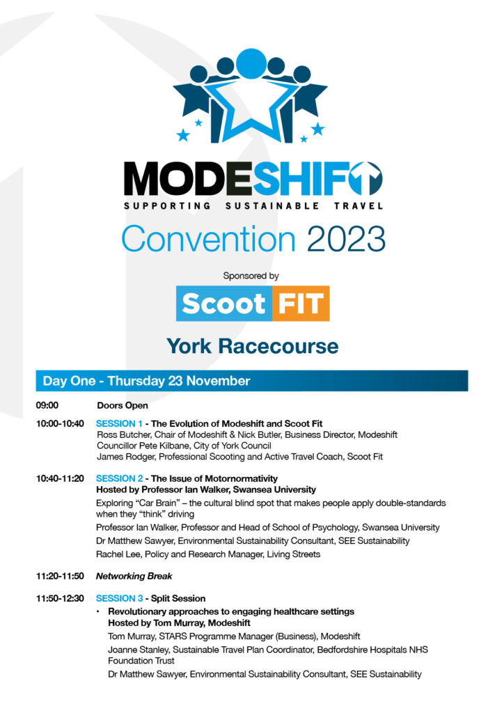 Modeshift Convention agenda page one image
