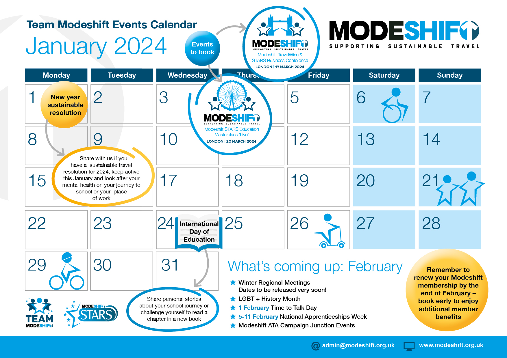 Team Modeshift Events Calendar January 2024 Modeshift Sustainable