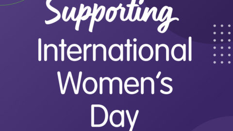 White text on purple background: Supporting International Women's Day. International Woman's Day logo in bottom left corner. #InspireInclusion #IWD2024