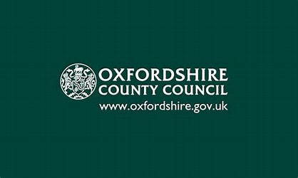 White text on green background reads: Oxfordshire County Council