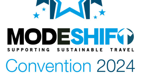 Modeshift Convention logo. Blue text on white background reads: Modeshift Convention 2024. Sponsored by Citisense.