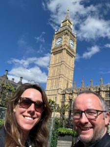 Emily Sykes and Nick Butler selfie with Big Ben in the background