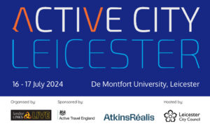 Active City Leicester Logo. Text reads: 16 - 17 July. De Montfort University, Leicester.