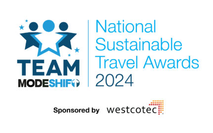 National Sustainable Travel Awards 2024. Modeshift logo and Wetcotec logo.