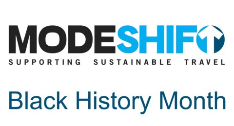 Blue text on white background reads: Black History Month. Modeshift logo above.