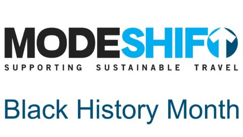 Blue text on white background reads: Black History Month. Modeshift logo above.