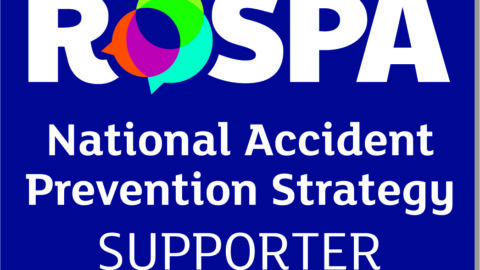 White text on purple background reads ROSPA National Accident Prevention Strategy Supporter