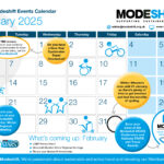 Illustration of calendar - blue grid lines with dates circled.