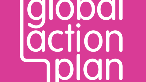 white text on pink background reads: Global Action Plan