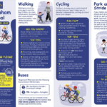 A colorful brochure for Shiveham School showcasing its active travel programs, facilities, and community engagement opportunities.