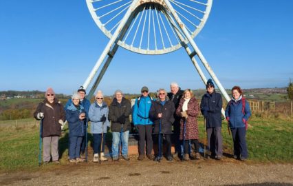 People smiling at the camera who attend a walking group which is part of the Staffordshire County Council active travel social prescribing pilot.