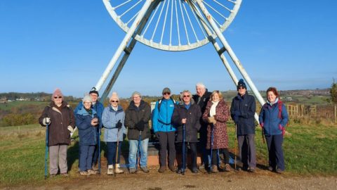 People smiling at the camera who attend a walking group which is part of the Staffordshire County Council active travel social prescribing pilot.