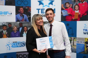 Tylers Green Middle School, Buckinghamshire accept certificate from Tom Murray