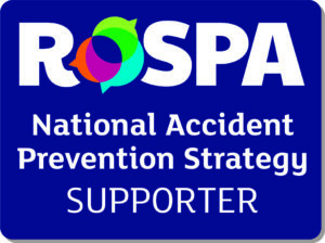 White text on purple background reads ROSPA National Accident Prevention Strategy Supporter