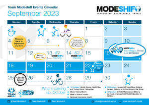 September calendar page image with Modeshift logo, diary dates.
