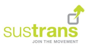 Sustrans logo. Green text on white background.