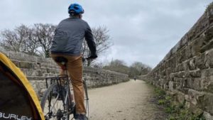 Cyclist riding on the Saint's Trail image