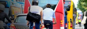 page banner - street traffic bikes and busses
