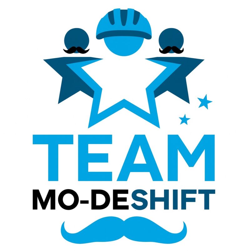 Team Modeshift logo - playfully edited with a mustache for Movember