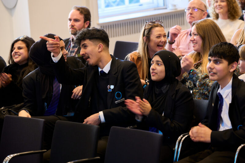 Students from Ninestiles seated in the audience at the Modeshift STARS National Travel Awards