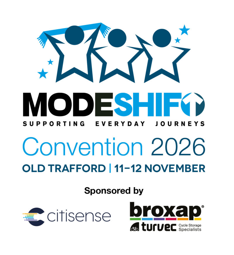 MODESHIFT Supporting Everyday Journeys Convention 2026 at Old Trafford on November 11-12, sponsored by Citizense and Broxap.